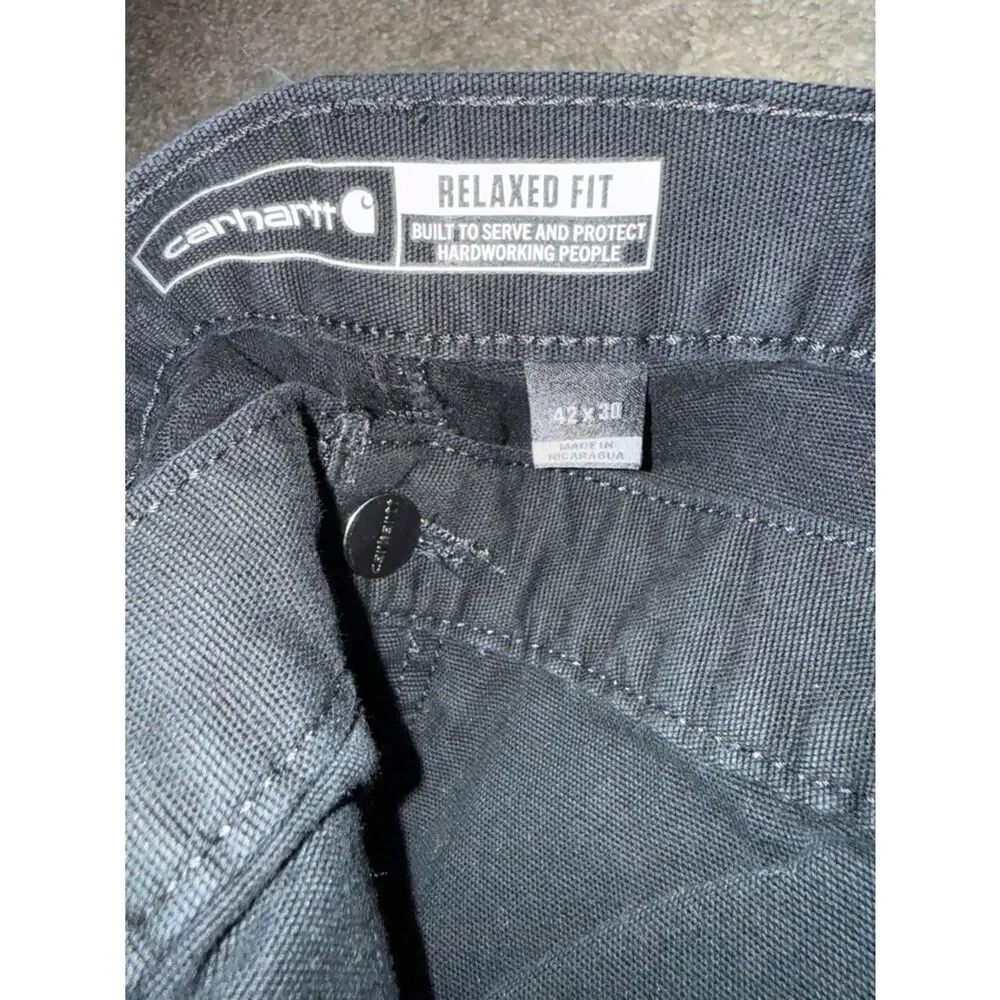 Carhartt Men’s Black Cargo Work Pants with Utility Pockets